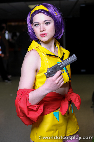Cosplayer with replica pistol