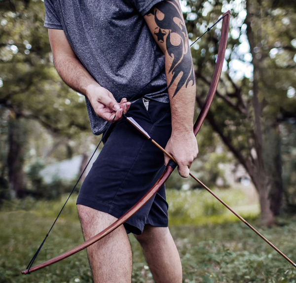 This lightweight, faux handcrafted wooden bow is ideal for historic or fantasy cosplays.