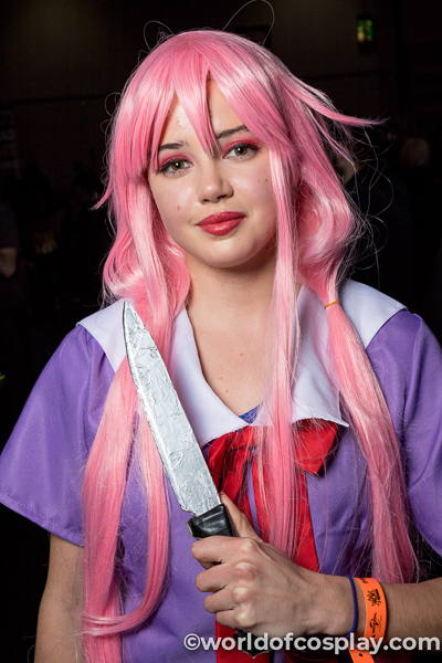 Cosplayer with fake knife