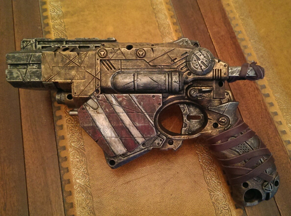 Painted and distressed Steampunk pistol