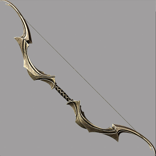 The 3D file to print Auriel's bow (from Elder Scrolls) is available at myminifactory.com.