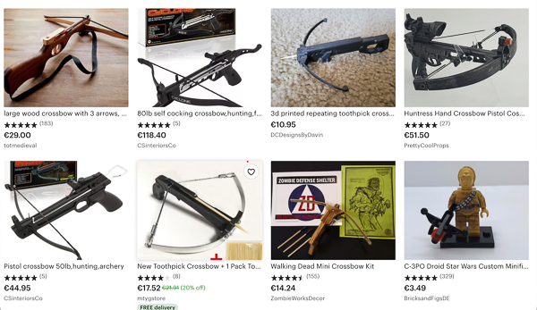 Lots of different bows and crossbow designs are available on etsy.com.