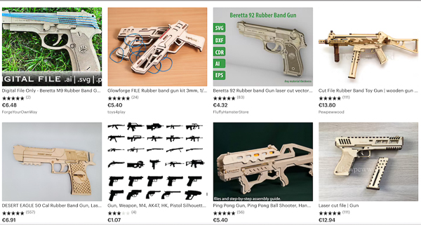 Buying laser guns & phasers on etsy.com