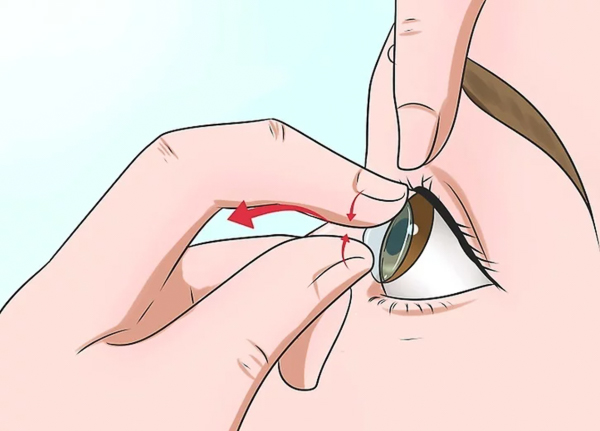 Removing a contact lens illustration