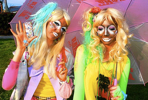 Ganguro is a rebellious look in its home country, Japan.