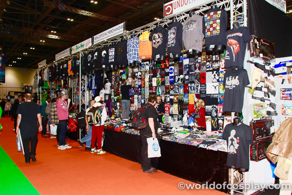 Merchandise stand at MCM London Comic Con.