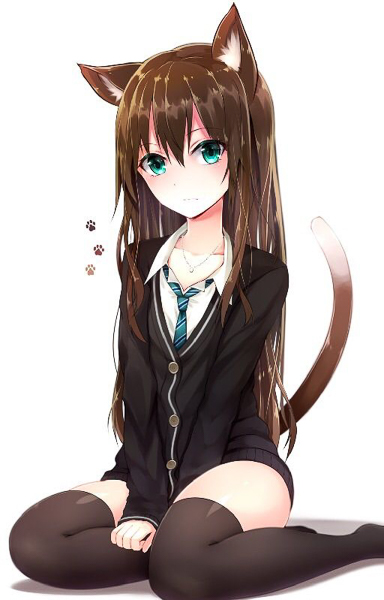 Catgirl cosplay illustration