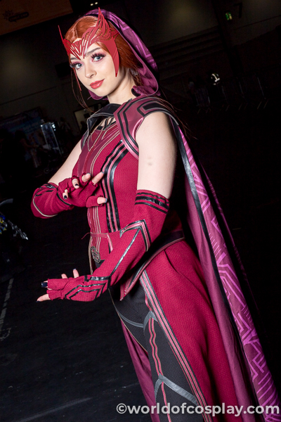Fantastic Scarlet Witch cosplay by @not_an_addams at MCM London Comic Con October 2021. ©lezanophoto/worldofcosplay.com